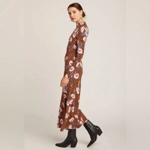 Free People Floral Leopard Print Maxi Dress